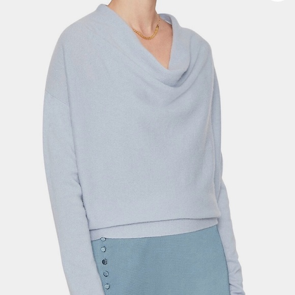 Club Monaco Sweaters - Club Monaco Women’s Light Blue Cashmere Cowl Neck Pullover Sweater Size XS